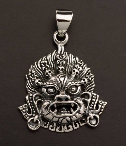 Pendentif Mahakala en Argent 925 – Bijou Tibétain