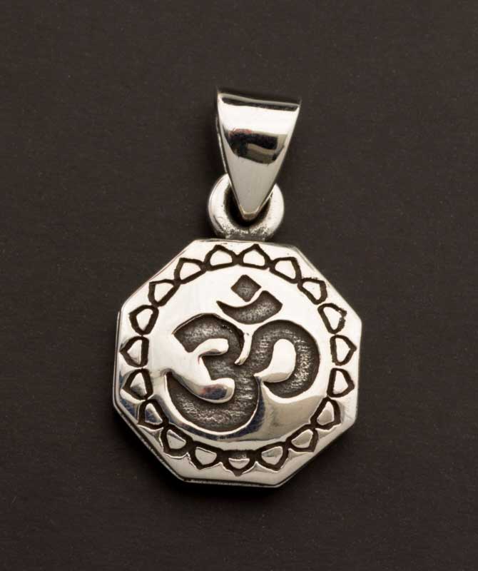 Pendentif Om et Double Vajra Bouddhiste en Argent 925
