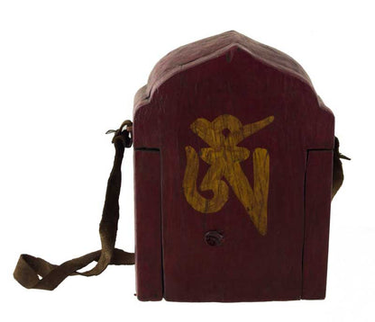 Ghau tibétain – autel votif de voyage Vajrasattva en bois sculpté