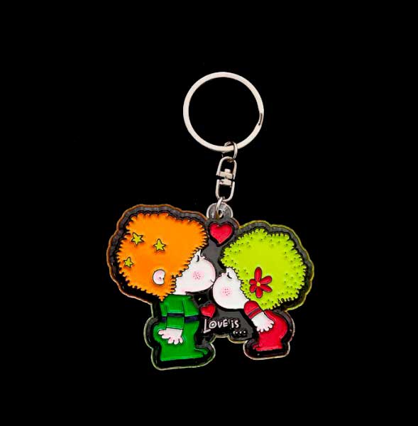 Porte-Clé de Collection « I Love You » – Couple Amoureux en Métal et PVC
