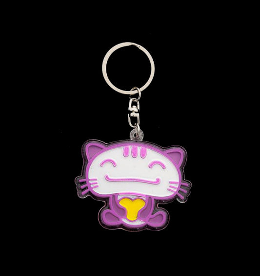 Porte-Clé de Collection « I Love You » – Couple Chat en Métal et PVC
