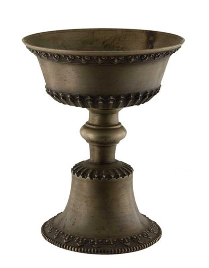 Lampe à beurre bouddhiste de monastère en bronze – Dipa pour offrande de lumière