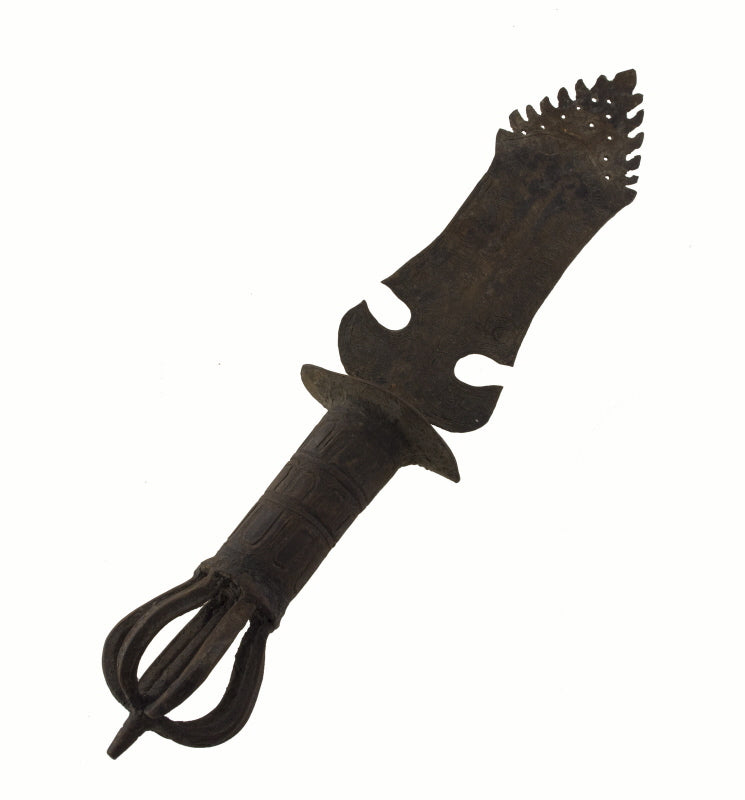 Ancien Khadga Tibétain en Fer 55 cm – Épée Rituelle de Manjushri