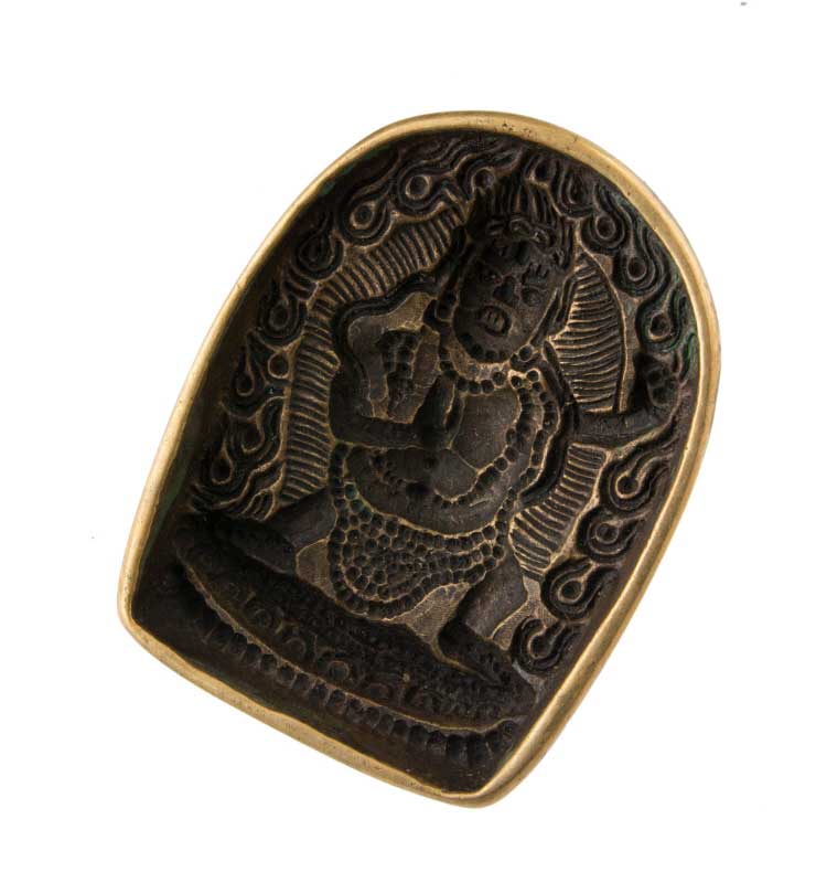 Moule À Tsa-Tsa Mahakala En Alliage De Cuivre – Objet Rituel Du Bouddhisme Tibétain