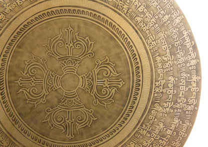 Gong Tibétain Bouddhiste Mantra et Double Vajra avec Mailloche
