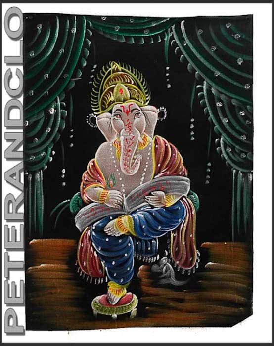 Batik Ganesh Éléphant – Toile Décorative Artisanale