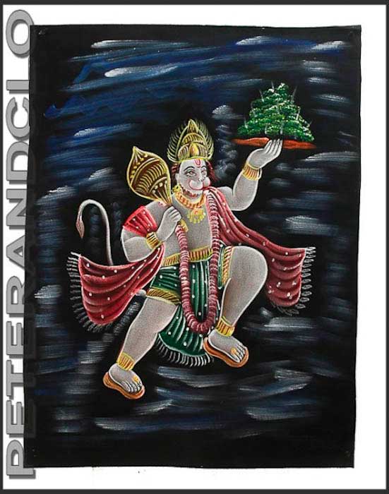 Batik Hanuman – Tenture Murale en Toile Polyester Artisanale