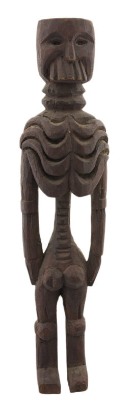 Statue Tibétaine Citipati Squelette Humain – Tête de Mort en Bois 58 cm