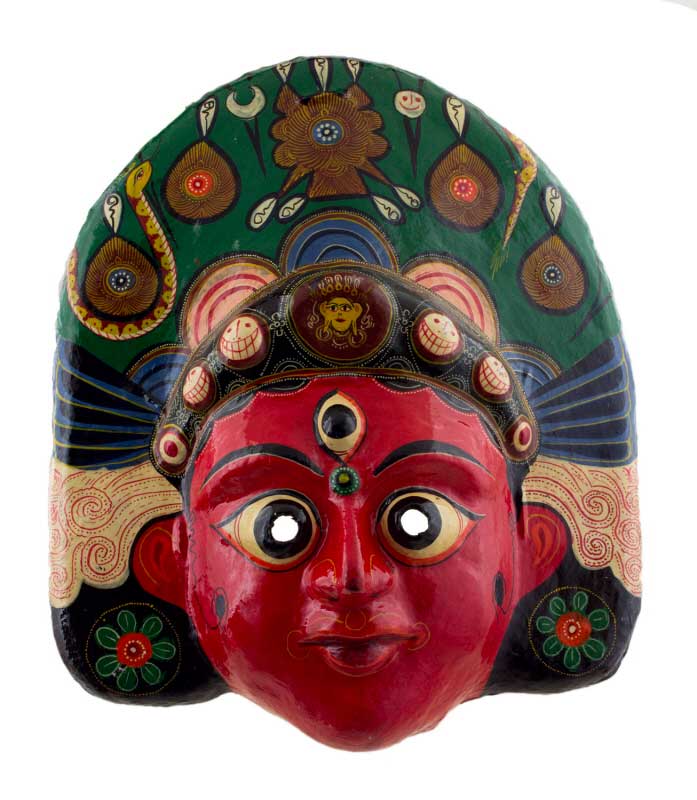 Masque Brahmayani Népalais – Masque De Danse Rituelle Du Festival Indra Jatra