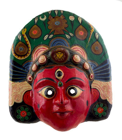 Masque Brahmayani Népalais – Masque De Danse Rituelle Du Festival Indra Jatra