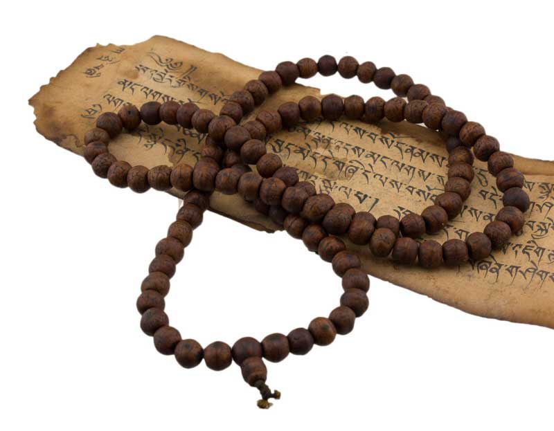 Ancien Mala Tibétain De Moine Bouddhiste – Graines De Bodhi Véritables Arbre De Bouddha