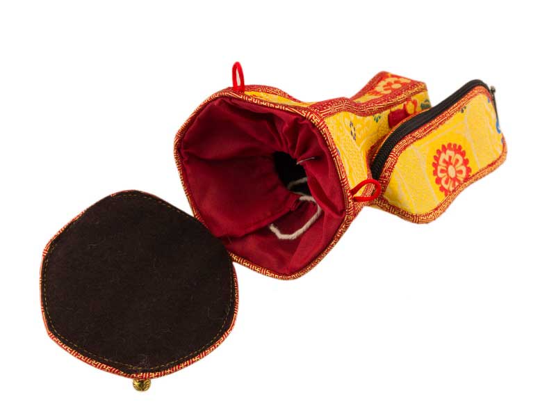 Housse en Brocart pour Cloche Tibétaine et Dorje – Étui de Protection