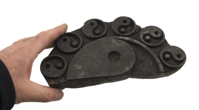 Ancien Grand Tampon Indien En Bois – Yin Yang