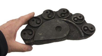Ancien Grand Tampon Indien En Bois – Yin Yang