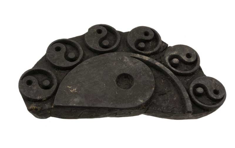 Ancien Grand Tampon Indien En Bois – Yin Yang