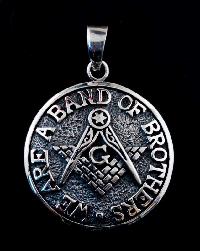 Pendentif Maçonnique Circulaire en Argent 925 – Symbole de Fraternité et de Tradition