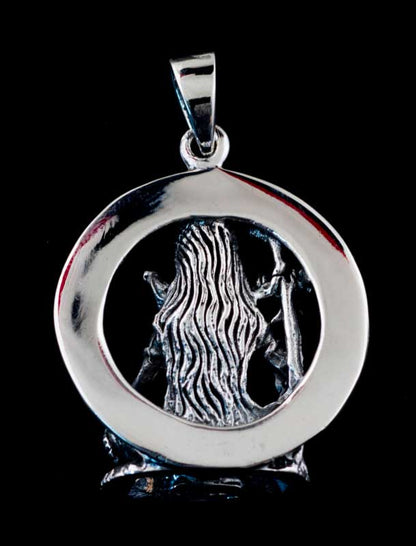 Amulette Pendentif De Lord Shiva Porte-Bonheur En Argent Massif 925