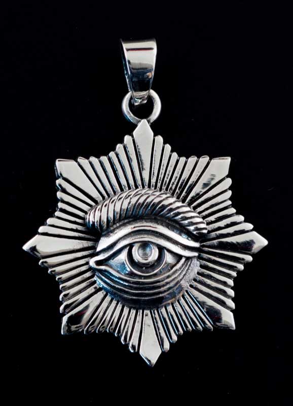 Pendentif Œil Radiant en Argent 925 – Symbole de Lumière et de Connaissance Intérieure