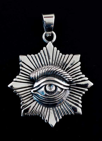 Pendentif Œil Radiant en Argent 925 – Symbole de Lumière et de Connaissance Intérieure