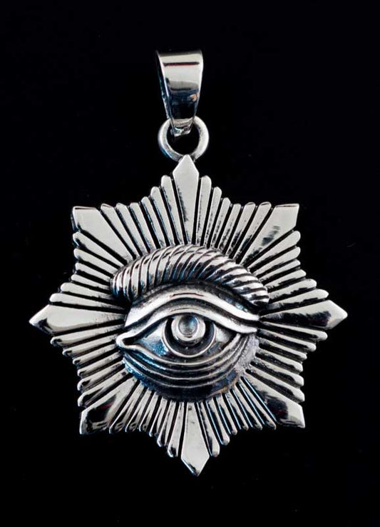 Pendentif Œil Radiant en Argent 925 – Symbole de Lumière et de Connaissance Intérieure
