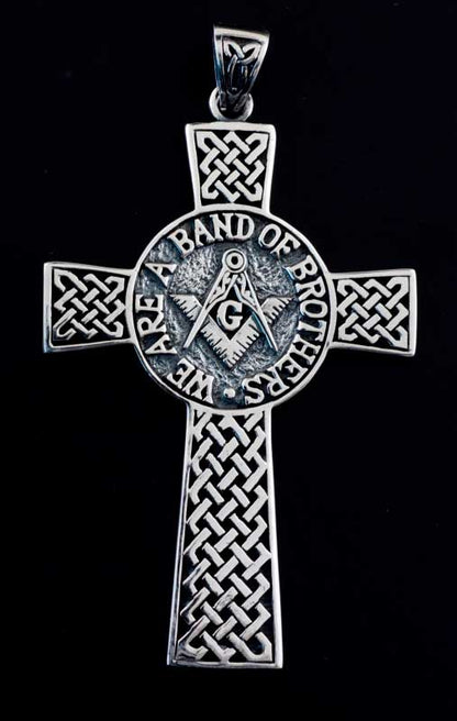 Croix Celtique en Argent 925 – Symboles de Fraternité et Géométrie Sacrée