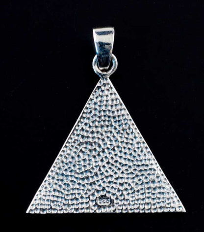 Pendentif Maçonnique Triangle en Argent 925 – Œil de la Providence et Géométrie Sacrée