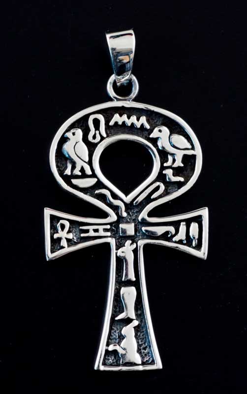 Pendentif Croix de Vie Égyptienne Ankh et Œil d’Horus en argent massif 925 – Bijou de l’Égypte ancienne