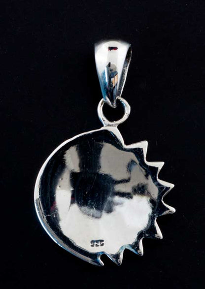 Pendentif lune et soleil – bijou ethnique astral ésotérique en argent massif 925