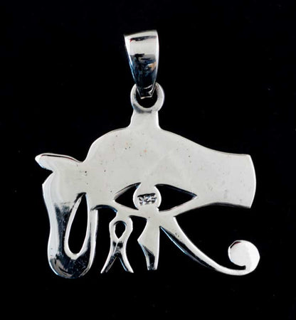 Pendentif Œil d’Horus tête de faucon en argent massif 925 – Bijou de l’Égypte ancienne