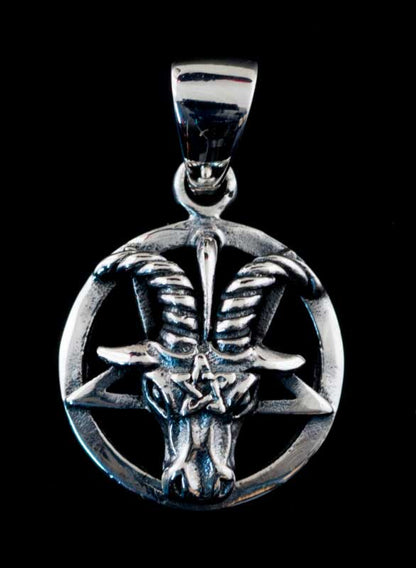 Pendentif de Baphomet pentagramme ésotérique en argent massif 925 – Bijou symbolique artisanal