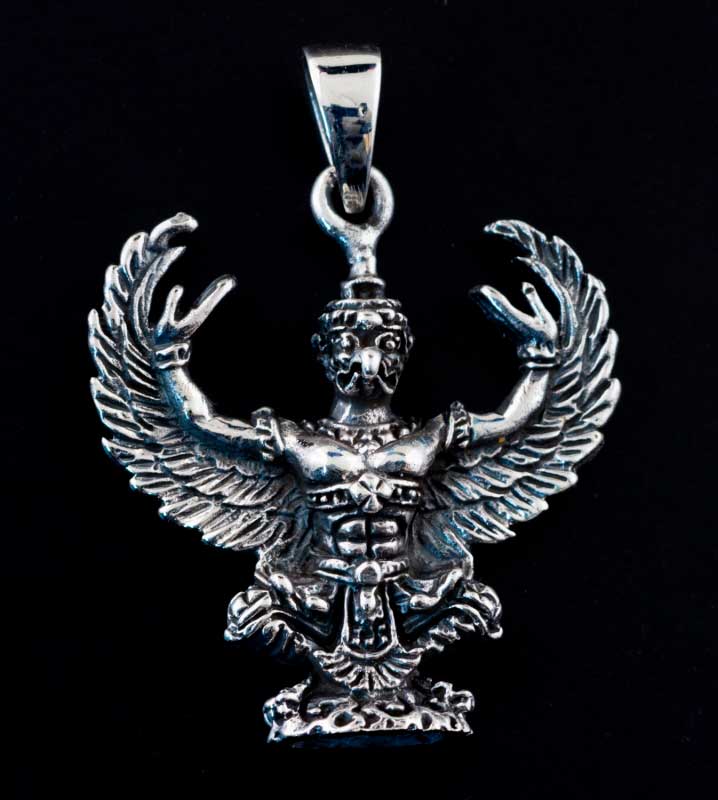 Amulette Pendentif Deité Garuda En Argent Massif 925