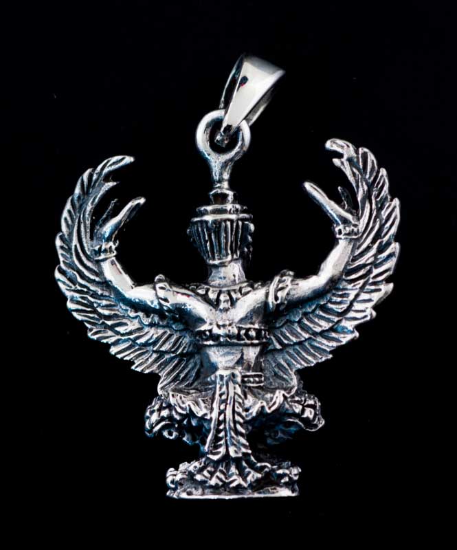 Amulette Pendentif Deité Garuda En Argent Massif 925