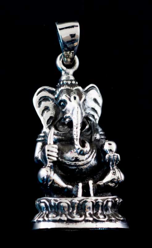 Amulette Pendentif De Lord Ganesha Élégant En Argent Massif 925