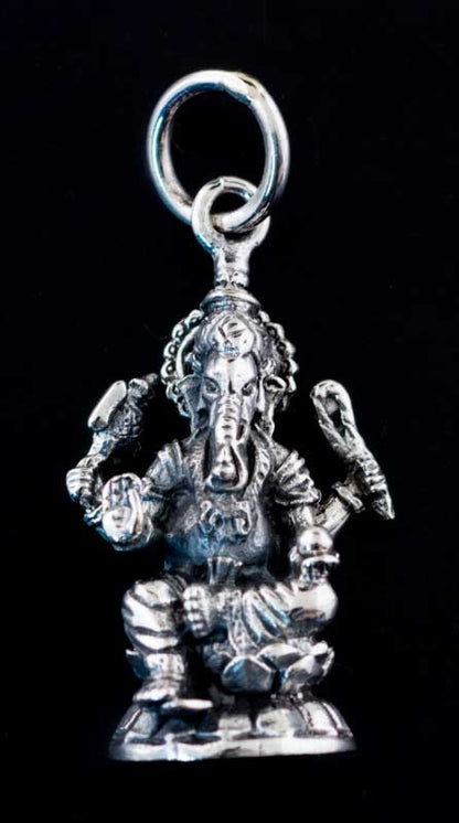 Amulette Pendentif De Lord Ganesha Élégant En Argent Massif 925