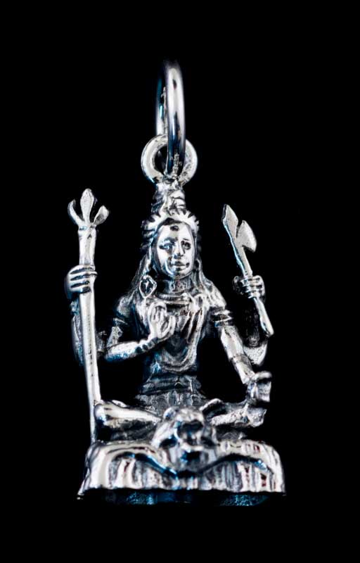 Amulette Pendentif De Lord Shiva Porte-Bonheur En Argent Massif 925