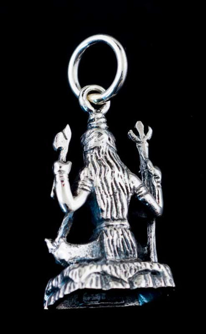 Amulette Pendentif De Lord Shiva Porte-Bonheur En Argent Massif 925