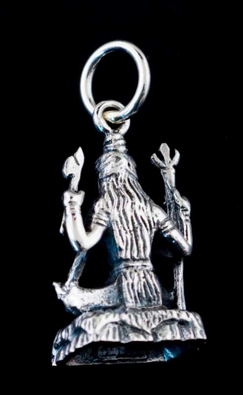 Amulette Pendentif De Lord Shiva Porte-Bonheur En Argent Massif 925