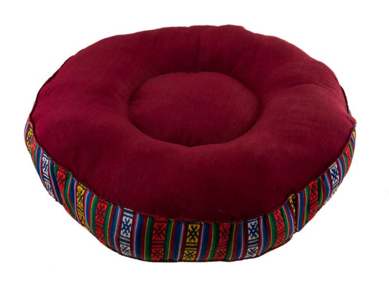 Zafu De Méditation Népalais – Coussin Rond Traditionnel En Kapok Naturel
