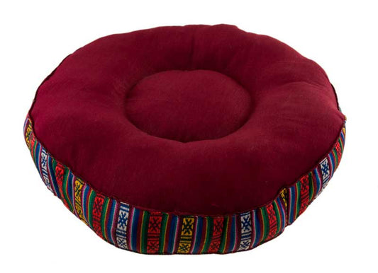 Zafu De Méditation Népalais – Coussin Rond Traditionnel En Kapok Naturel