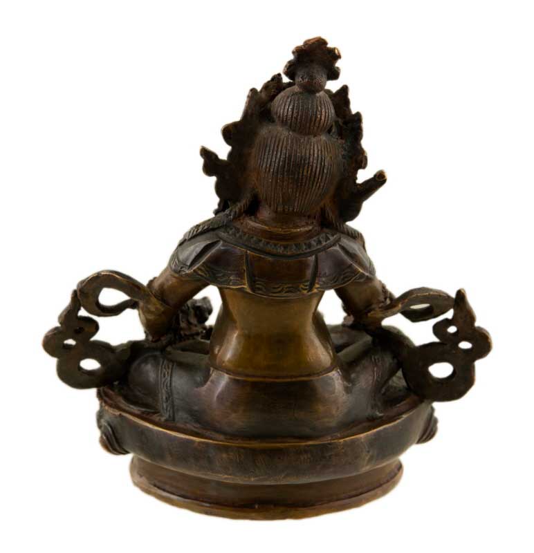 Statue de Jambhala (Malla Kuber) en alliage de cuivre – Divinité bouddhiste de la prospérité