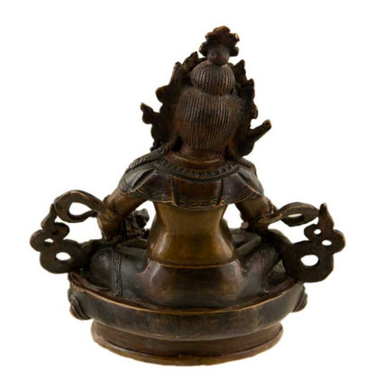 Statue de Jambhala (Malla Kuber) en alliage de cuivre – Divinité bouddhiste de la prospérité