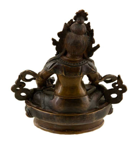 Statue de Jambhala (Malla Kuber) en alliage de cuivre – Divinité bouddhiste de la prospérité
