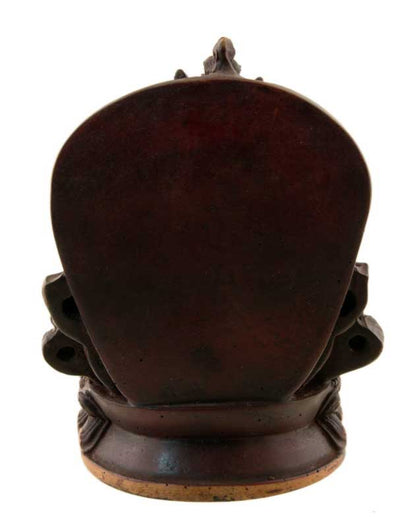 Statue Kubera Jambhala – Dieu des richesses en résine brune artisanale du Népal 12 cm