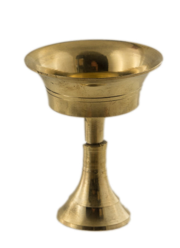 Lampe bouddhiste à beurre en laiton – offrande de lumière pour autel bouddhiste