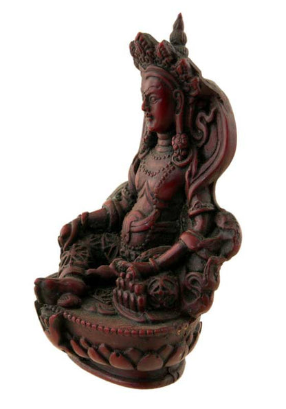 Statue Kubera Jambhala – Résine bordeaux artisanale du Népal 12 cm