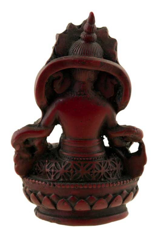 Statue Kubera Jambhala – Résine bordeaux artisanale du Népal 12 cm
