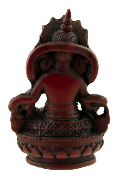 Statue Kubera Jambhala – Résine bordeaux artisanale du Népal 12 cm