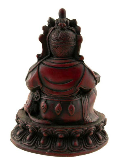 Statue Jambhala Kubera – Dieu des richesses en résine bordeaux artisanale du Népal 15 cm