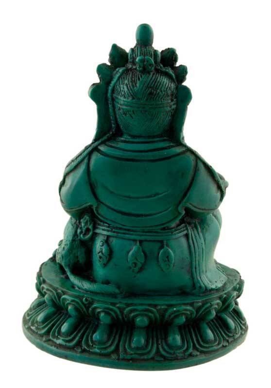 Statue Kubera Jambhala – Dieu des richesses en résine turquoise artisanale du Népal 15 cm