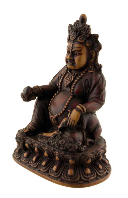 Statue Jambhala Kubera – Symbole de prospérité en résine artisanale du Népal 15 cm